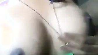 Horny Desi Girl Squeezing And Playing With Her Natural Big Boobs