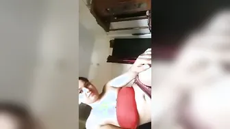 Curvy Bengali Wife Revealing Her Massive Natural Tits At Home