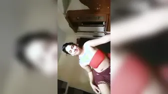 Curvy Bengali Wife Revealing Her Massive Natural Tits At Home