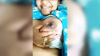 Horny Bhabhi Squeezing Her Milky Boobs For The Camera At Home