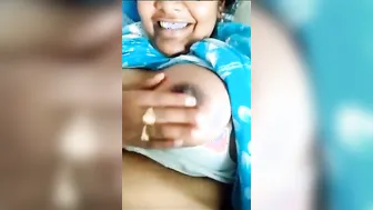Horny Bhabhi Squeezing Her Milky Boobs For The Camera At Home