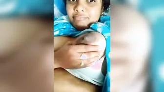 Horny Bhabhi Squeezing Her Milky Boobs For The Camera At Home