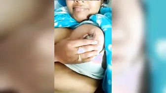 Horny Bhabhi Squeezing Her Milky Boobs For The Camera At Home