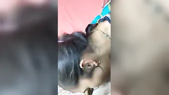 Married Indian Wife On Her Knees Giving Hubby A Wet Blowjob