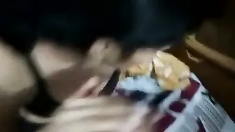 Horny Bhabhi Next Door Hungrily Swallowing His Thick Cock