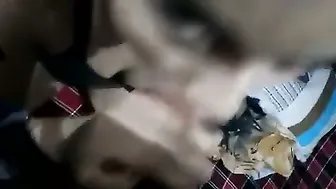 Horny Bhabhi Next Door Hungrily Swallowing His Thick Cock