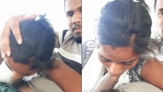 Village GF Working His Cock With Her Mouth At His Place