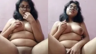 Chubby GF Fingering Herself Alone In Her Bedroom Today