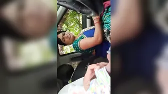 Village Maid Satisfying Boss In His Car After Housework