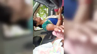 Village Maid Satisfying Boss In His Car After Housework