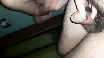 Horny Wife Blowing Her Husband's Younger Brother In Kitchen