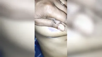 Recording My Horny Wife Playing With Her Big Tits In Bed