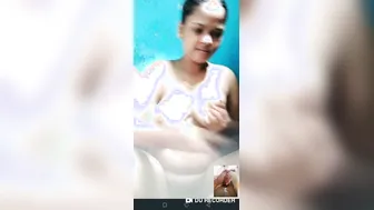 Chubby Babe Stripping Naked During Late Night Video Call Fun