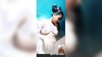 Chubby Babe Stripping Naked During Late Night Video Call Fun