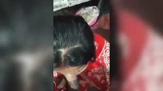 Horny Housewife Sucking Her Man Wearing Nighty Before Bedtime