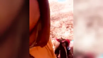 Village Girl Flashing Her Tits And Pussy In The Open Fields