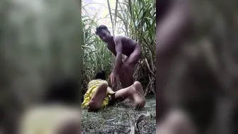 Curvy Village Girl Taking It Hard In The Fields Behind Home