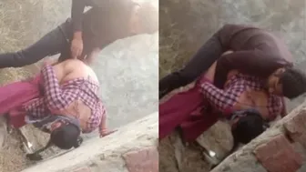 Bending Her Over And Fucking Her From Behind In The Outdoors