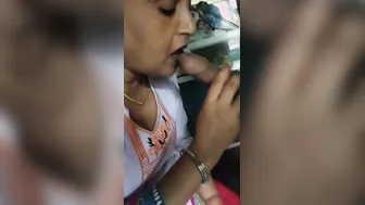 Indian Wife On Her Knees Sucking Husband's Dick At Home
