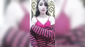 Young Kashmiri Babe Flashing Her Perky Tits In Bedroom Secretly