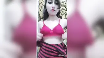 Young Kashmiri Babe Flashing Her Perky Tits In Bedroom Secretly