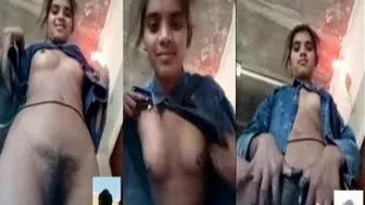 Village Girl Showing Off Her Hairy Pussy During Video Call