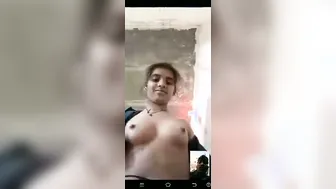Village Girl Showing Off Her Hairy Pussy During Video Call