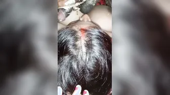 Married Village Woman Giving Messy Blowjob With Whipped Cream