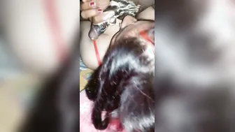 Married Village Woman Giving Messy Blowjob With Whipped Cream