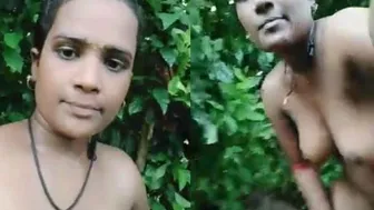 Slutty Rural Wife Bathing Naked Outside In The Open Fields