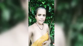 Slutty Rural Wife Bathing Naked Outside In The Open Fields