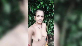 Slutty Rural Wife Bathing Naked Outside In The Open Fields