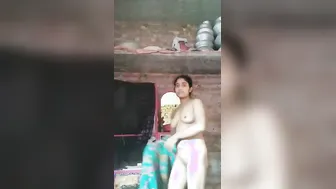 Gorgeous Rural Wife Stripping Down Revealing Everything At Home