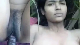 Tribal GF Riding My Dick Outdoors Under The Trees At Night