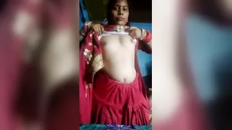 Newly Married Wife Showing Off Her Perfect Tits On Wedding Night