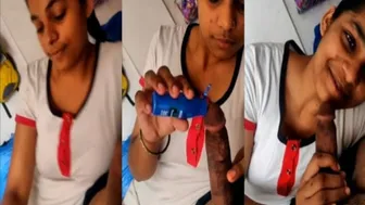 Cute GF Oiling His Dick Before Riding Him In Bedroom