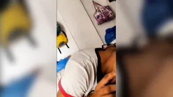 Cute GF Oiling His Dick Before Riding Him In Bedroom