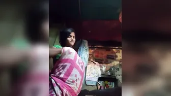 Married Woman Exposing Her Huge Boobs Teasing Camera At Home