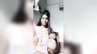 Shy GF Exposing Her Natural Tits On Webcam For Lover