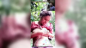 Married Village Wife Flashing Tits Outdoors When Alone Today