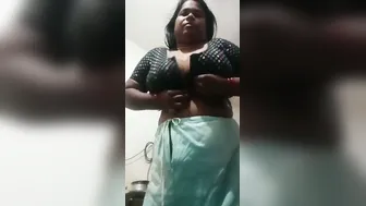 Busty Bhabhi Revealing Her Huge Natural Melons For Her Lover