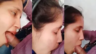 Pretty GF Swallowing His Small Dick With Her Wet Mouth