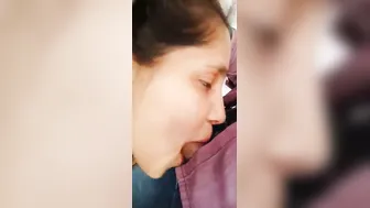Pretty GF Swallowing His Small Dick With Her Wet Mouth