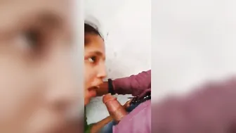 Pretty GF Swallowing His Small Dick With Her Wet Mouth