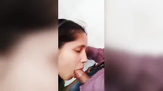 Pretty GF Swallowing His Small Dick With Her Wet Mouth