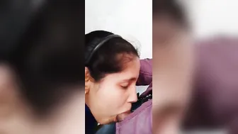 Pretty GF Swallowing His Small Dick With Her Wet Mouth