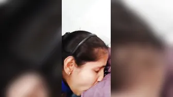 Pretty GF Swallowing His Small Dick With Her Wet Mouth