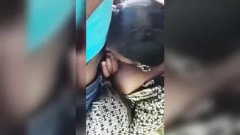 Busty GF Blowing Him Under The Open Sky In Village