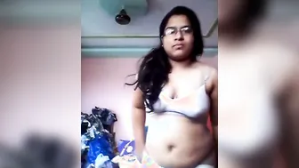 Curvy Marathi Wife Stripping Naked Showing Her Big Round Ass