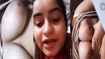 Village GF Showing Off Her Massive Tits On Video Call